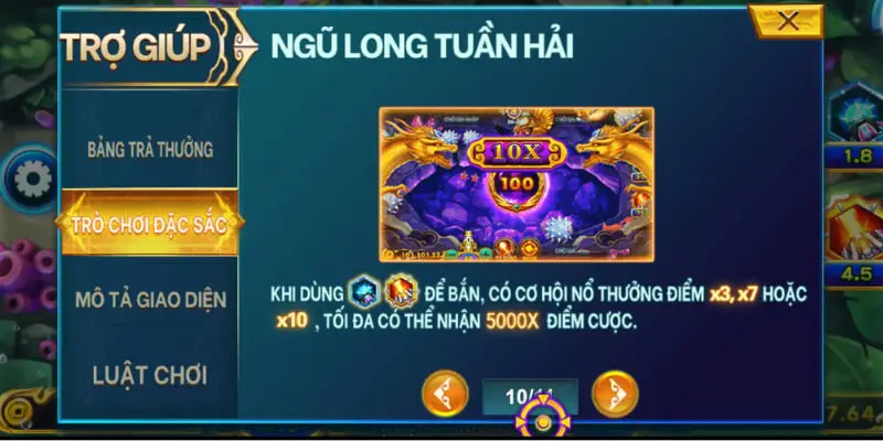 Nếu chinh phục được ngũ long tuần hải sẽ nhận về xu lớn